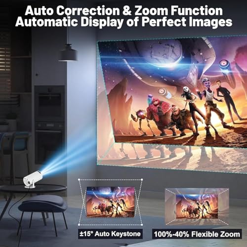 Image of Portable Smart Mini Projector, 4K 1080P Full HD Projector Supports Netflix, Prime and YouTube Etc. WiFi 5G, BT-5.0, Cinema Projector 180 Android 11, Compatible with TV Stick /Windows /iOS /Android