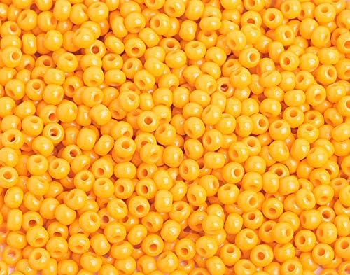 Czech Glass Seed Beads 8/0 (2.9mm Diameter) Opaque Light Orange - 500g Bulk Bag by Preciosa (Jablonex)