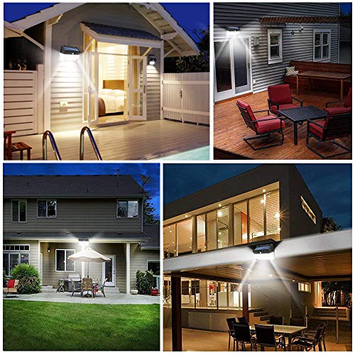 Solar Lights Motion Sensor, 262 LEDs Outdoor Lights Upgraded Solar Wall Light Wireless, 3 Modes (Security/ Permanent On All Night/ Smart Brightness Control ) with IP65 Waterproof, Wide Angle (2 Pack)