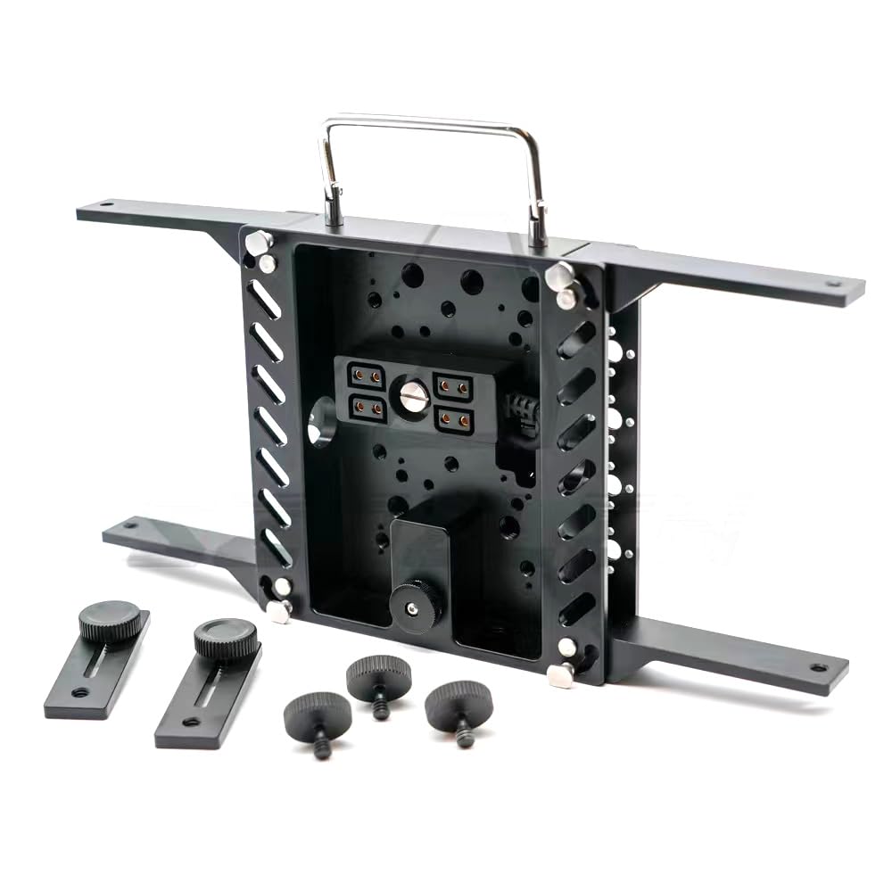 Placa de batería V-Mount HangTon para soporte de monitor cuádruple y trípode 8