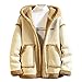Produktbild MAYOGO Teddyfleece Jacke Herren Winterjacke Winter Mantel Warm Gefüttert mit Kapuze, Männer Kunstpelz Mantel Woll Jacke Fleecejacke Winter Jacke