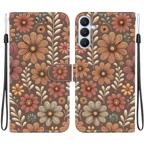 Coque Samsung Galaxy A23 4G 5G en cuir premium motif floral de haute précision à rabat