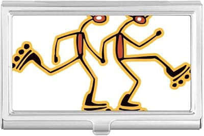 Egypt Figure Roller Skating Pattern Business Card Holder Case Pocket Box Wallet