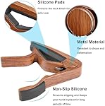 Guitar Tuner, Quick Release Rosewood Capo for Acoustic Guitar, Bass, Ukulele, Violin with 5Pcs Pick.