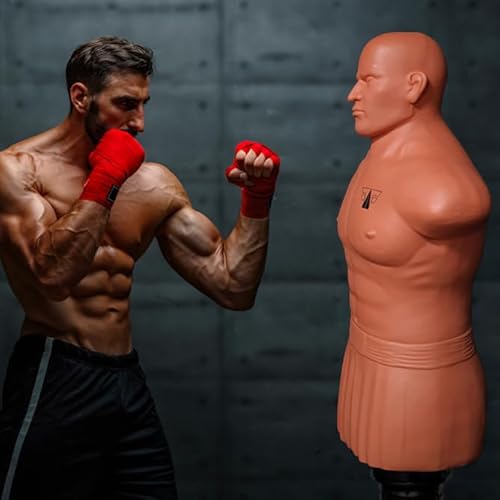 FOX-FIGHT Hank Muñeco de Boxeo | altura ajustable 160-180cm | Mannequin saco de boxeo de pie | Box Dummy Boxdummy (natur, con acolchado de baja patada) - imagen 4