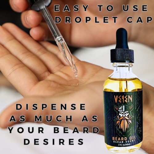 Veien Beard Oil for Men Premium All-Natural 2floz Made in USA for Thicker Darker Fuller Growth Moisturizes Conditions Softens Strengthens Smooths Frizz Hydrates for All Hair & Skin Types Reduces Itch - Image 5