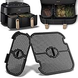 2 Stück Spritzschutz Zubehör für Philips Dual Basket Airfryer 3000-5000 serie 9L(3L/6L), Silikon Heißluftfritteuse Zubehör Wiederverwendba Fettspritzschutz für Philips Airfryer NA350/NA550 9L