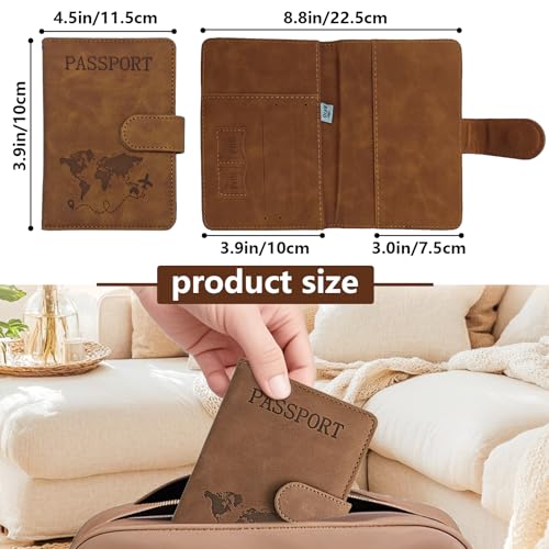 2 Pack RFID Blocking Passport Holder for Travel Essentials Premium Passport Wallet Cover for Women,Men,Passport Holder for Travel3