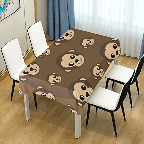 Domiking Cute Animals Monkey Tablecloth, 54X54 Square Table Cloth - Perfect For Festival, Tablecover For Kitchen Dinner Parties Tabletop Decor #TOP1