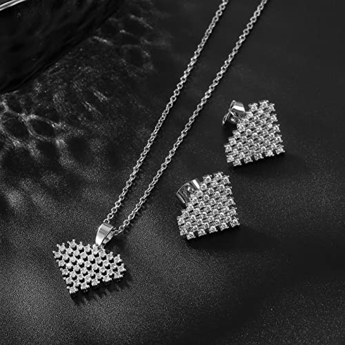 Conjunto de joyas para mujer que no se oscurece con pendientes de circonita blanca 3