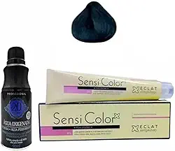 Tinta Hipoalergênica Sensi Color cor Preta 1.0 e Água Oxigenada de 20 volumes
