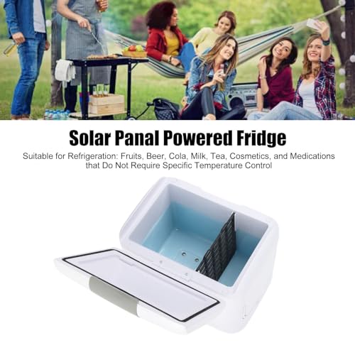 Asixxsix Solar Powered Refrigerator, 18V 50W Monocrystalline Solar Panel Portable Mini Fridge with Battery Box and Connector Cable, Electric Cooler for Camping, Travel, Truck, Boat