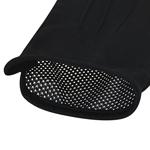 JIAHG Sommer Halbfinger Handschuhe Baumwolle Fahrradhandschuhe Kurz Spitzenhandschuhe Anti-Rutsch, Anti-UV Schutz, Dünn Sonnenschutz, Einheitsgröße, Schwarz A