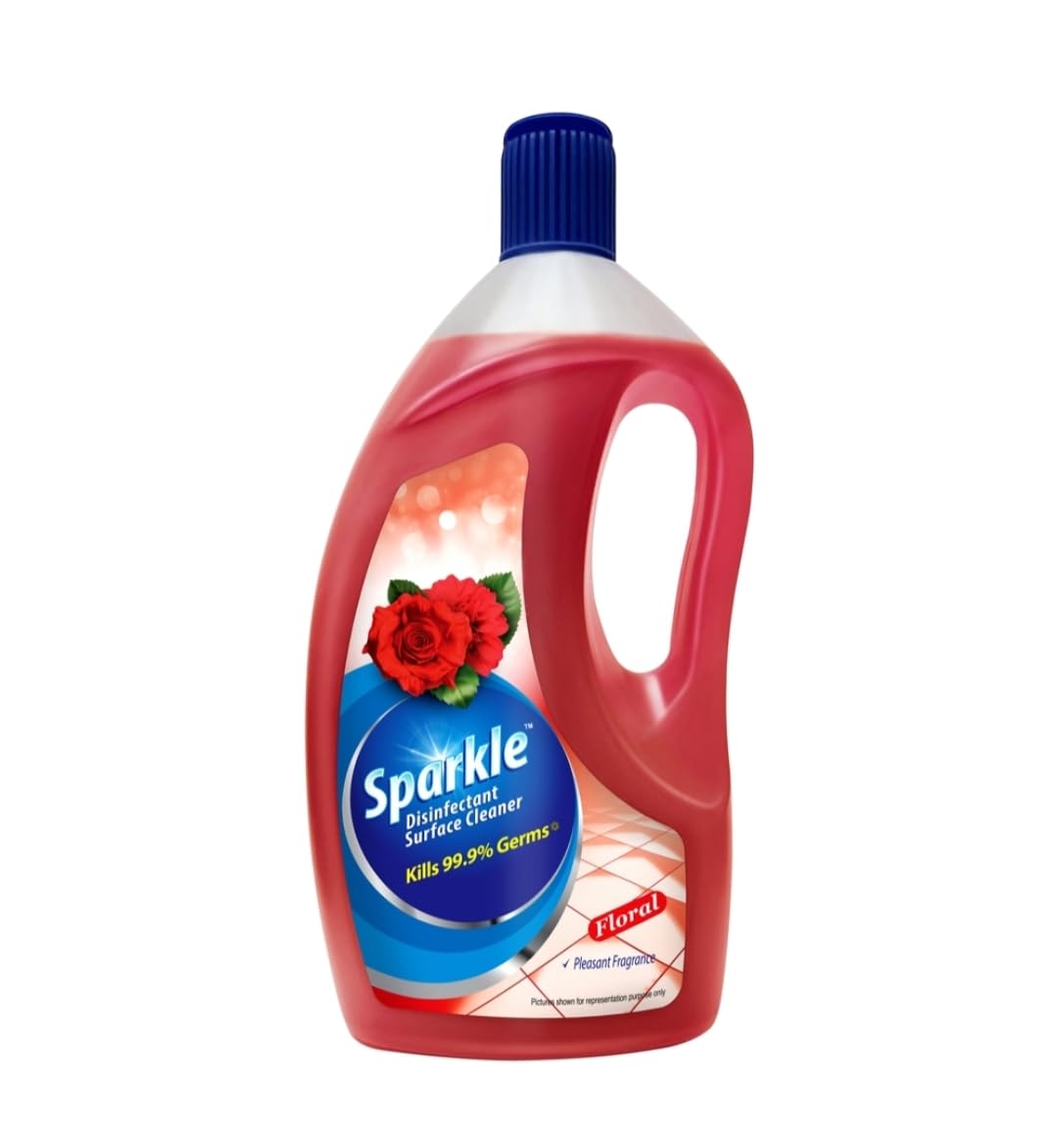 Sparkle Disinfectant Surface Cleaner, floor cleaner,Floral Fragrance 1 ltr | Kills 99.9% Germs, Pleasant Fragrance, Floor Cleaner, Rose Scent, Multi-Surface Use-image-30