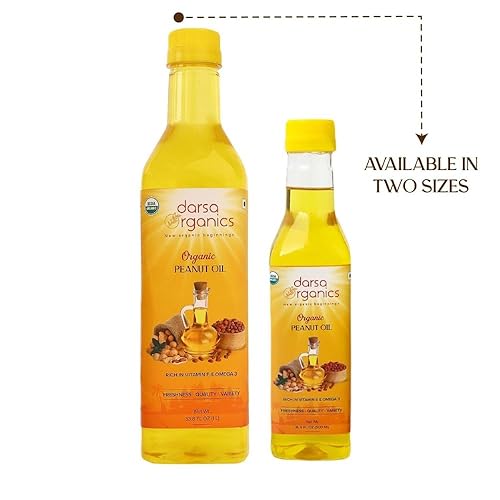 Miniatura 8 de Darsa Organics Aceite de maní prensado en frío (16.9 fl oz) 16.9 oz  Aceite de maní orgánico para freír, cocinar, aceite para el cabello y
