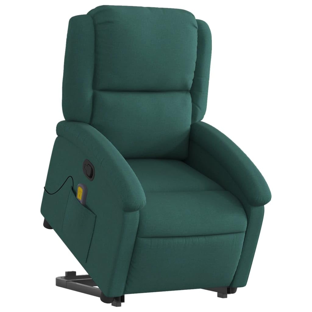 Fauteuil inclinable de massage vert foncé en tissu pour salon moderne