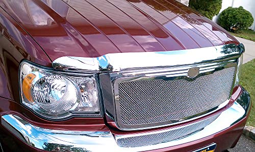 Image of APS Compatible with Chrysler Aspen 2007-2009 Main Upper Stainless Steel Chrome Mesh Front Grill Grille Insert RE-R76527T