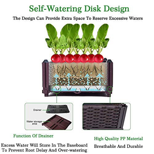 Nollapo Planter Raised Beds Kits Set Of 4, Plastic Elevated Garden Beds With Brackets For Flowers Vegetables, Outdoor Indoor Planting Box Container For Garden Patio Balcony Restaurant #TOP2