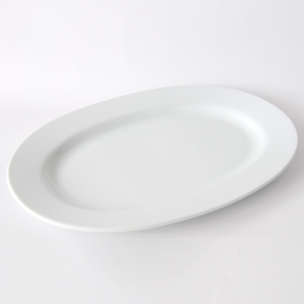 A di Alessi - AJM28/22 - PlateBowlCup Piatto da portata ovale in porcellana bianca.