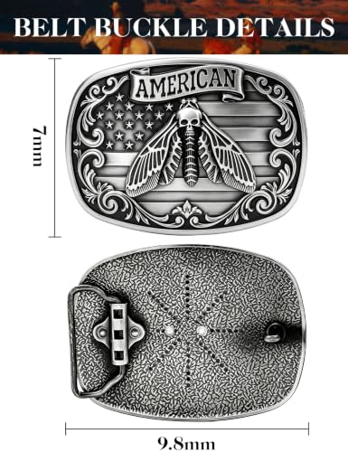 Image of Turquoise Belt Buckle for Men Western Texas Longhorn Bull Rodeo Belt Buckle American Cowboy Chic Gift