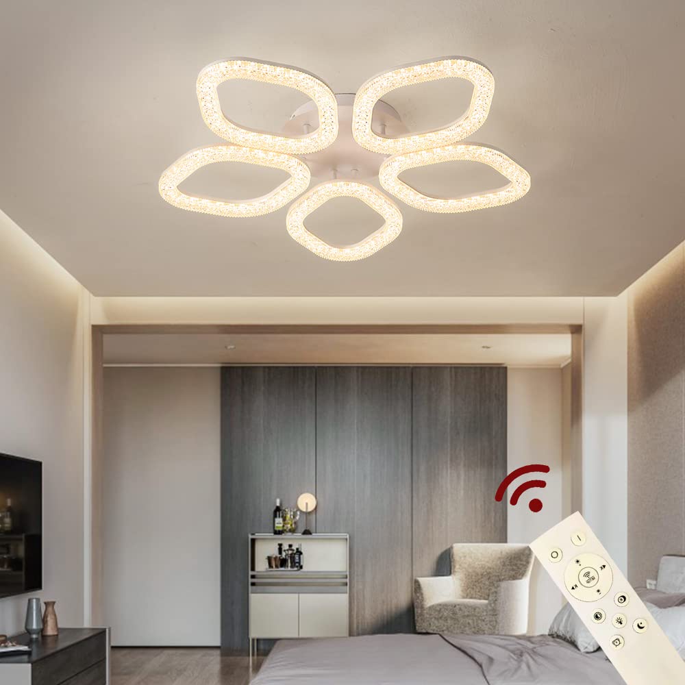 LED Deckenlampe XL5 Deckenleuchte Lampe mit Fernbedienung Lichtfarbe Farbton einstellbar dimmbar durchsichtiger Acryl Schirm A+ LED Deckenleuchte Lampen Leuchte Wohnzimmerleuchte