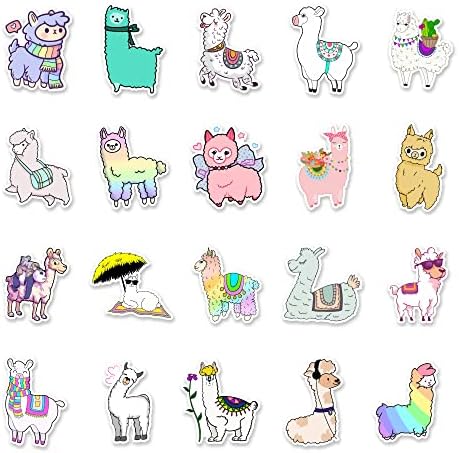 100 Pieces Funny Llama Stickers for Water Bottles Laptop Hydroflasks Cute Animal Alpaca Decals for Boys Girl Teens,Mexican Camel Theme Party Gift Skateboards,Luggages,Laptops,Suitcase