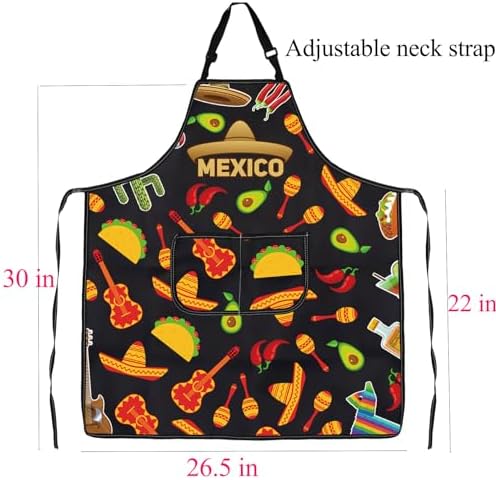 BNQL Mexico Apron - Funny Mexico Gifts for Mexican Food Lovers & Vacation Gifts - Mexico Apron