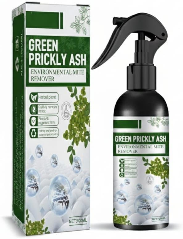 Green Prickly Ash Environmental Mite Remover Spray | Herbal Anti-Mitee & Dust Mite Killer | Natural Fabric, Bed & Sofa Spray (PP)
