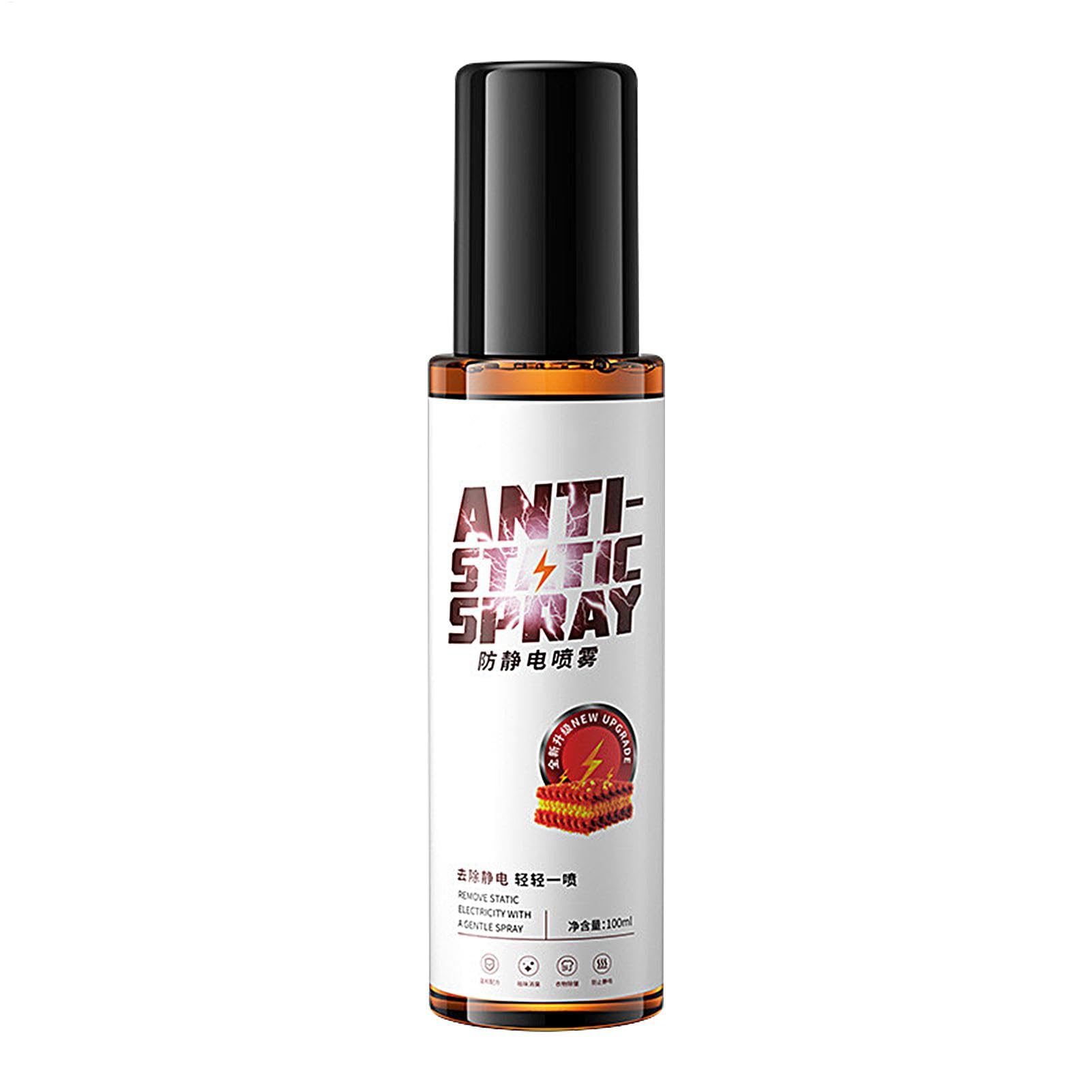 Uroczy antystatyczny spray, spray do zapobiegania statycznemu, 100 ml natychmiastowy odświeżacz tkanin, statyczny spray redukujący przyleganie, usuwanie elektryczności statycznej, antystatyczny