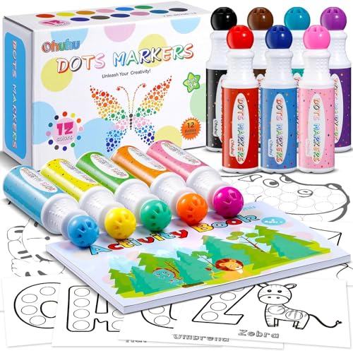 Ohuhu Bingo Dabbers, 12 Farben Auswaschbar Dot Marker für Kinder...