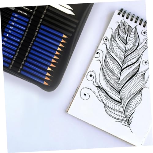 Kit de dibujo profesional resistente de lienzo con lápices negros de madera 5