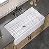 ZUAGCO White Farmhouse Sink 33 inch Fireclay Apron Front Farm Sink Large Capacity Deep Single Bowl Kitchen Sinks with Accessories Protective Bottom Grid and Strainer
