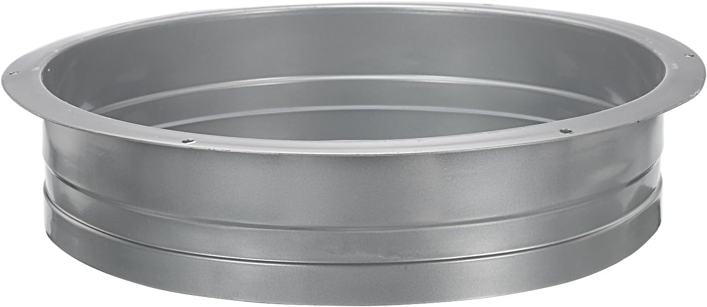 YOKIVE Duct Connector Flange, Galvanized Iron Straight Pipe Exhaust Hose Flange Connect Air Duct, Great for Ventilation System (Grey, 10-Inch)