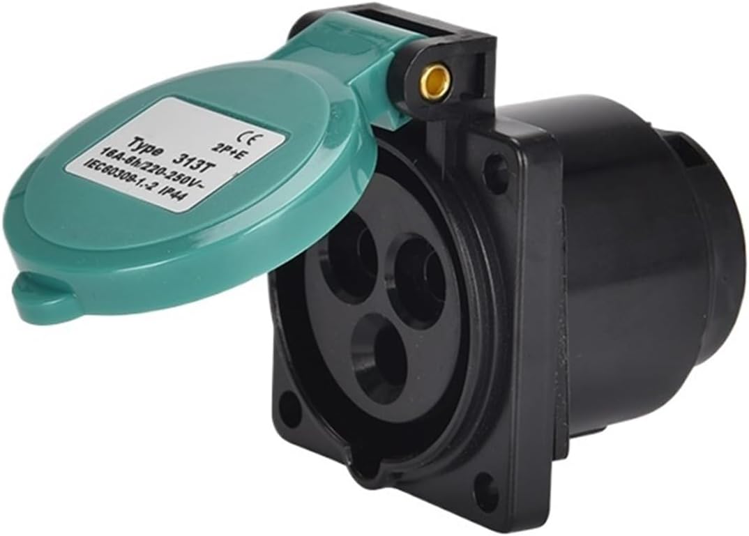 Industrial concealed socket for stage lighting and audio 3P hole 16A red, yellow, blue, green and black five colors 220V opening 45X45(3P16A concealed IP44 blue GP313T)