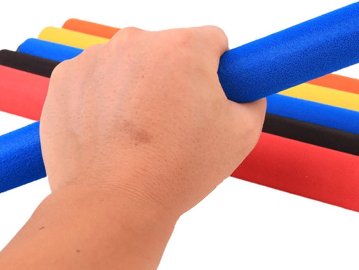 5pcs Anti-Skid Sponge Relay Race Sticks Lightweight Outdoor Sports for Competition Training with Multi-Color Foam Covers