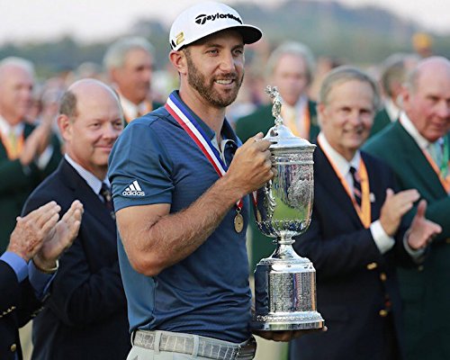Dustin Johnson 2016 US Open Golf Championship 8x10 Photograph Picture Holding Trophy