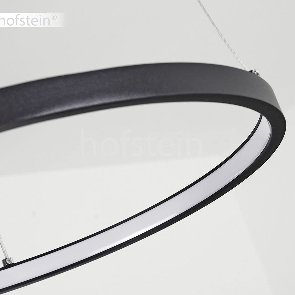 LED Hängeleuchte Calcium, moderne Deckenlampe aus Metall in schwarz und weißem Kunststoff, runde Deckenleuchte, 1 x LED 19 Watt, 800 Lumen, 3000 Kelvin