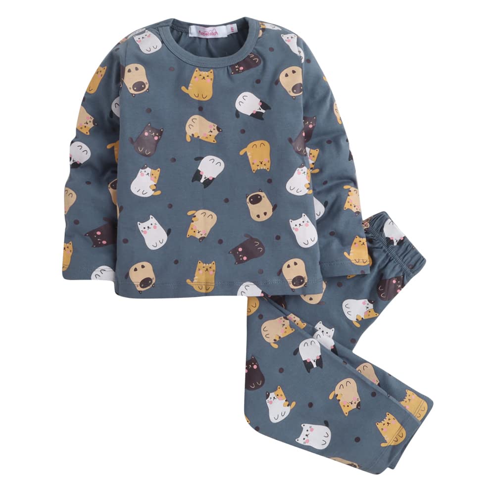 HopscotchUnisex Kid Cotton Printed Top And Pajama Set