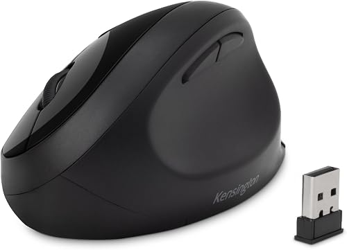 Kensington Wireless Ergonomic Mouse - Pro Fit Ergo Dual Wireless Mouse for Laptop/Desktop/PC/Gaming, with 2.4G USB or Bluetooth Connection, 3 DPI Settings & 5 Buttons - Black (K75404EU)