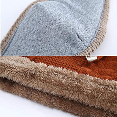 Eseres Black Knitted Beanie Hat Women Mask Scarf Set Winter Warm Hat Earmuffs Cap With Pom #TOP4