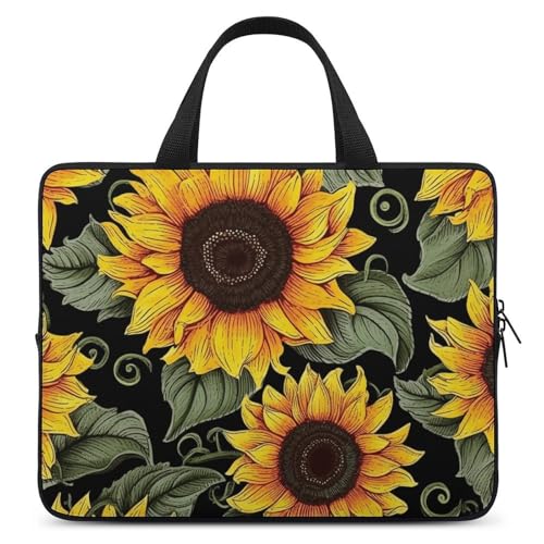 Housse ordinateur 17 pouces antichoc à motif tournesol jaune pour PC portable