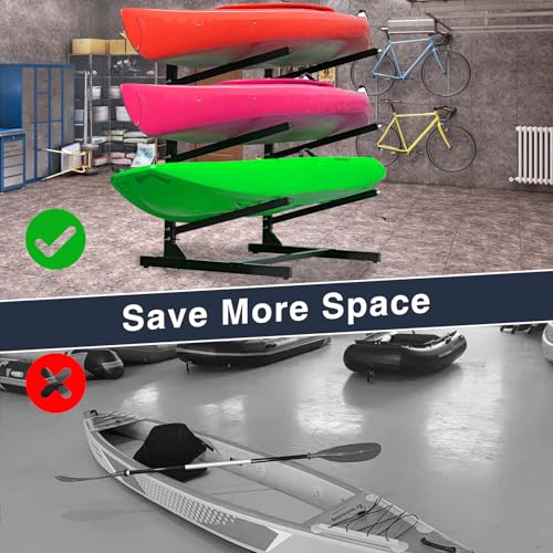 QonicFly 3 Levels Heavy Duty Kayak Storage Rack for Outdoor by QonicFly - Used condition - Image 4