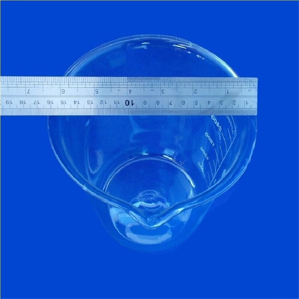 Laborglasbehälter 3000 ml Becherglas, Laborbedarf, transparentes aus Borosilikatglas, verdickt, mit Ausguss, 1 Stück