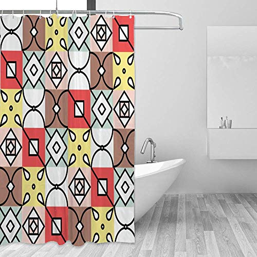 Rideau de douche imperméable anti-éclaboussures avec crochets