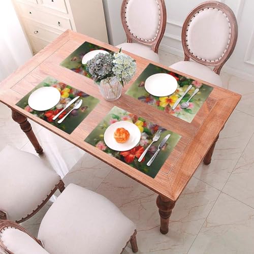 Sets de table en PVC tissé pour repas de mariage et dîners de fête chic - 5