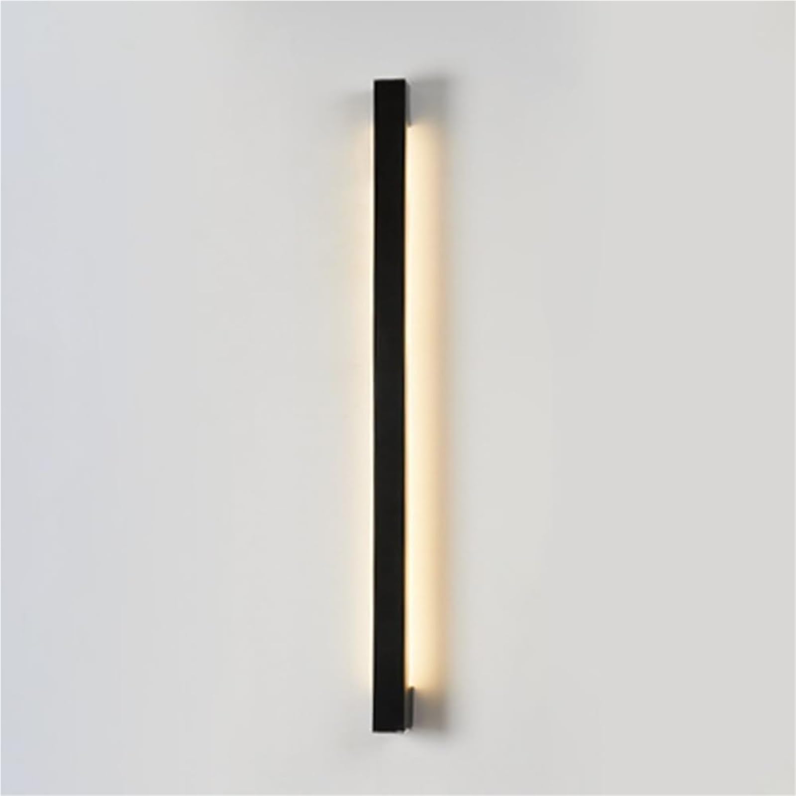 Prettiee Wall Lamps & Sconces Modern LED Linear Wall Light with Metal Long Sconce and Acrylic Lampshade, 3000K Bedside Decorative Fixture, Adjustable Background Atmosphere Lighting Lamps (Black 60CM)