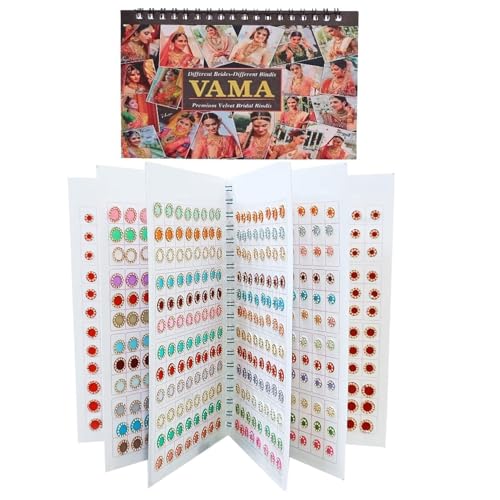 Image of VAMA Fashions Multicolour Stone Self Adhesive Kumkum Bindis Sticker Bindiya Bride Groom Forehead Bindi Spiral Book Booklet for Women & Girls (Pastel Color Bindi Book)