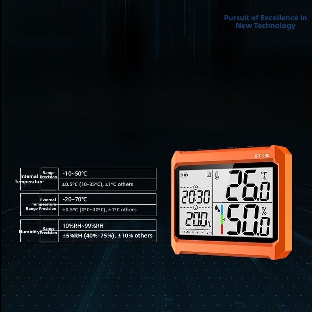 IPT 100 - Misuratore di temperatura e umidità senza fili, industriale, precisione ±0,5 °C, registratore dati con app per magazzino da -10 a 50 gradi (strumento e sonda)