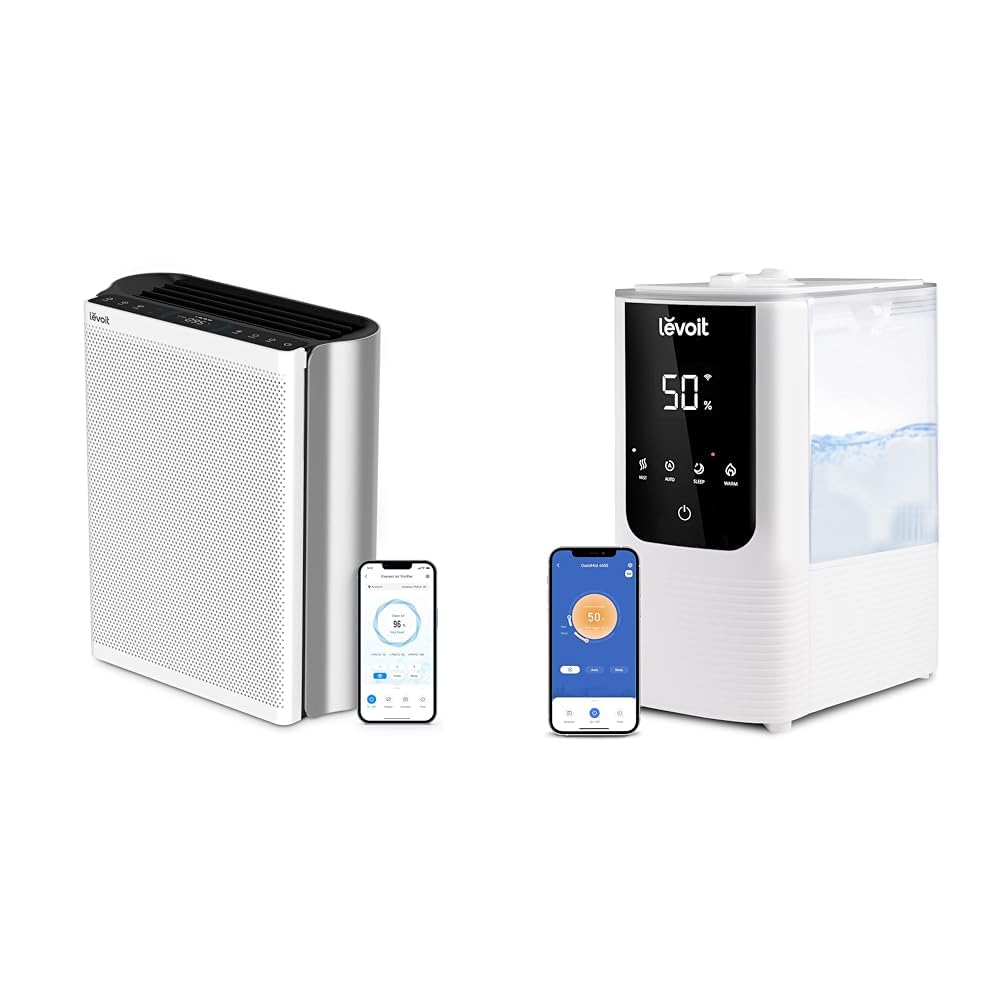 LEVOIT Air Purifiers for Home Large Room with Washable Filter 3-Channel Air Quality Monitor Humidifiers for Bedroom Home