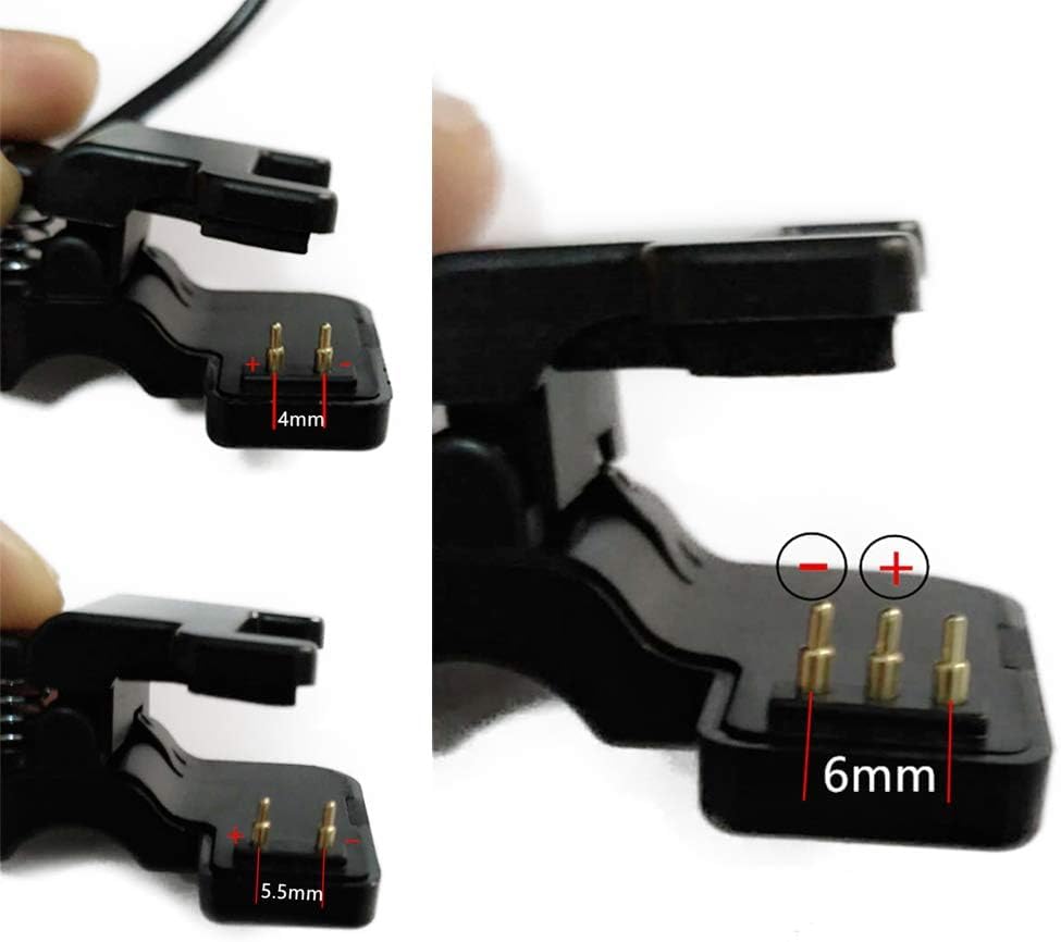 WenffbBou TW64 TW68 Smart Watch Charger Universal USB Charging Cable 2 Pin 4mm Clip Smart Bracelet Charger Wire (2 Pin 4mm)